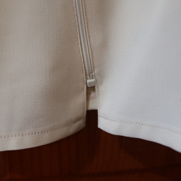 Harve Bernard Cream Front Moto Zip Sleeveless Shell Top Vintage 14 - Picture 6 of 8